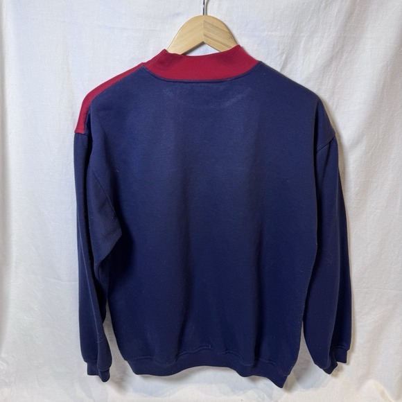 90s Bold Spirit Color Block Holiday Sweatshirt Boxy Cut Retro Size Medium - Picture 4 of 6